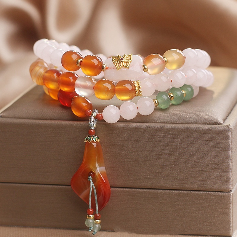 New Chinese Natural White Agate Multi-wrap Bracelet - Image 3