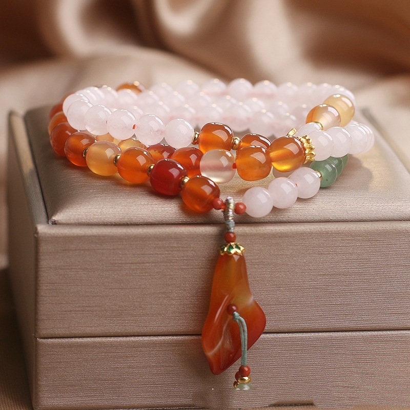 New Chinese Natural White Agate Multi-wrap Bracelet - Image 4