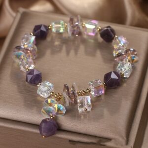 Fairy Style Temperament Amethyst Female Special-interest Design Pendant Bracelet