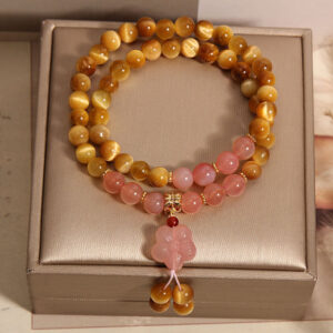 Chinese Style Tigereye Double Ring Bracelet Women's Light Luxury