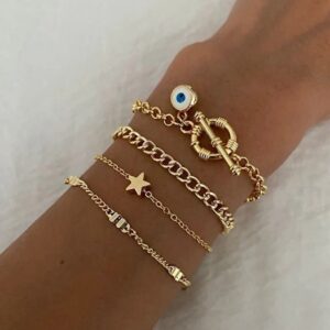 Starlife Bracelet Set Four Piece Layered Adjustable Elegant Fashion Jewelry Gift For Her