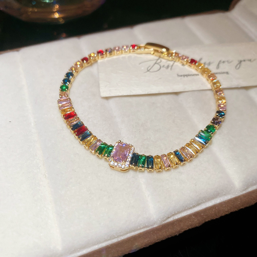 Dopamine Zircon Geometric Clasp Bracelet Delicate Bracelet - Image 2