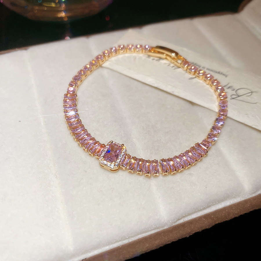 Dopamine Zircon Geometric Clasp Bracelet Delicate Bracelet - Image 3