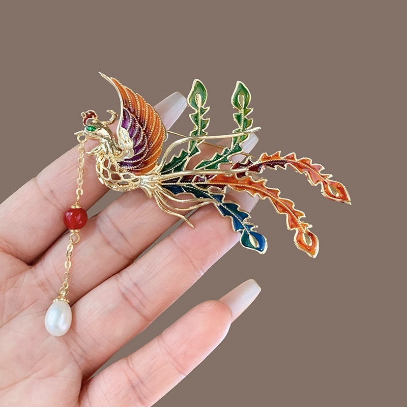 Phoenix Brooch Temperamental Tassels High Sense Ancient Style Han Chinese Clothing Cheongsam Accessories - Image 3