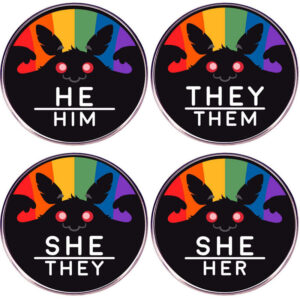 Rainbow Moth Man Pin Badge Metal