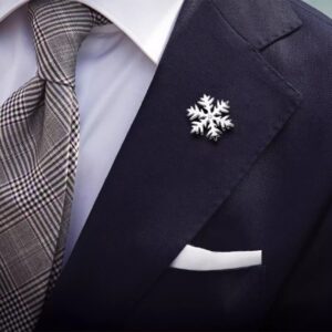 Silver Snowflake Brooch High-end Accessories