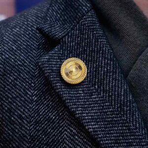 Round Embossed Metal Corsage Collar Buckle Butterfly Clasp Brooch