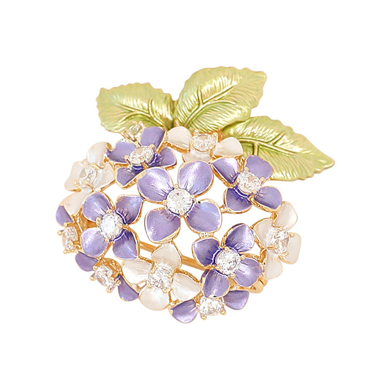 Fashion Purple Hydrangea Brooch Female High Sense - Image 5