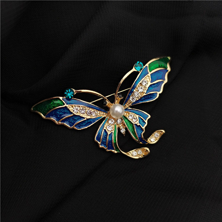 Retro Court Mid-ancient Style Western Enamel Butterfly Brooch - Image 2