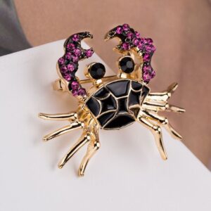 Personality Black Dark Purple Drop Oil Little Crab Brooch