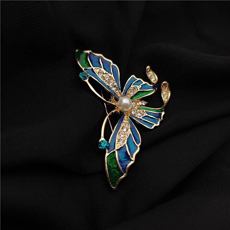 Retro Court Mid-ancient Style Western Enamel Butterfly Brooch - Image 4
