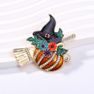 Halloween Pumpkin Witch Brooch Niche Personality Fashion Cartoon Corsage