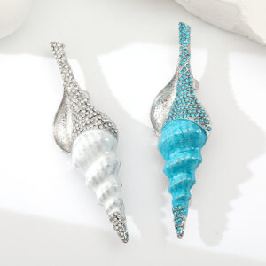 Conch Brooch Three-dimensional Drop Oil Diamond