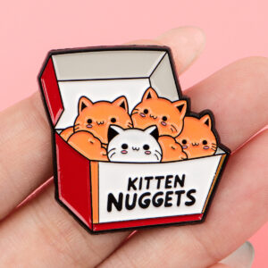 Cat Brooch Cartoon Golden M Badge Creative English Letters