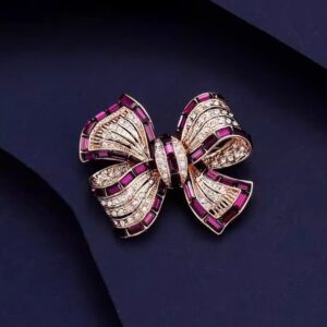 New Purplish Red Bow Alloy Brooch High Sense