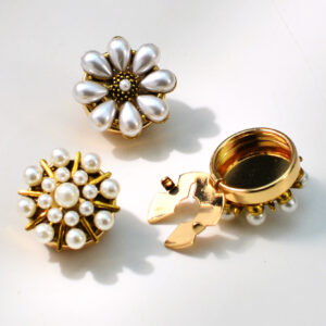 Cufflink Fashion Brooch Clasp Pearl Rhinestone