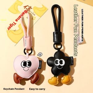 Creative Leather Love Senior Sense Car Keychain Pendant