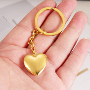 Simple Couple Girlfriends Photo Box Keychain DIY Peach Heart