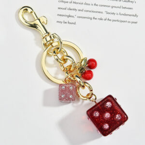 Dice Bag Hanging Vintage Cherry Keychain Pendant