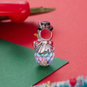 Original Christmas Snowman S925 Sterling Silver Beads Winter Christmas Atmosphere DIY Bead Ornament Accessories
