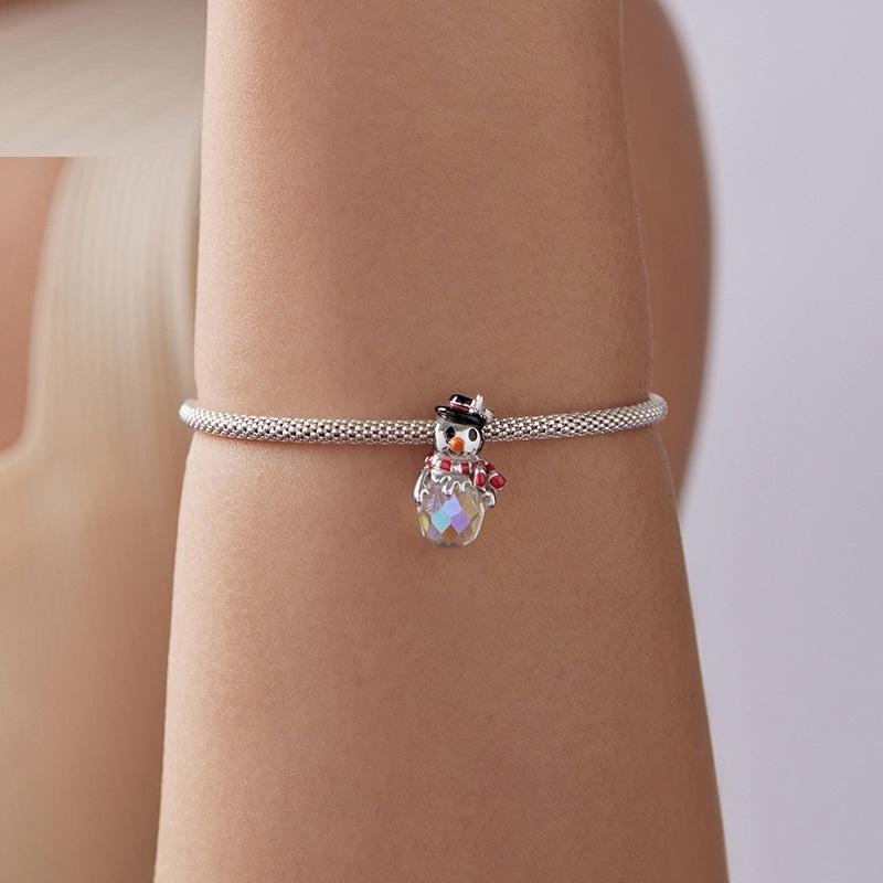 Original Christmas Snowman S925 Sterling Silver Beads Winter Christmas Atmosphere DIY Bead Ornament Accessories - Image 2