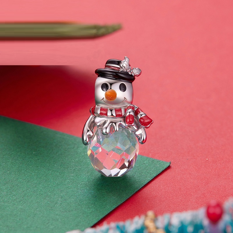 Original Christmas Snowman S925 Sterling Silver Beads Winter Christmas Atmosphere DIY Bead Ornament Accessories - Image 5