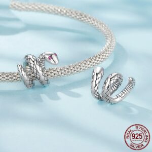 S925 Sterling Silver Snake Running Diy Lucky Beads