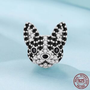 S925 Sterling Silver Boston Dog Bead Accessories