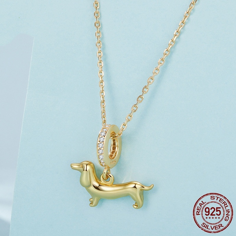 Sausage Dog S925 Sterling Silver Pendant Parts Diy Bracelet String Beads - Image 4