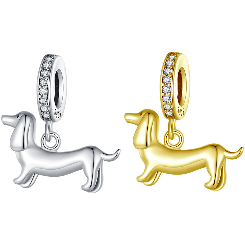 Sausage Dog S925 Sterling Silver Pendant Parts Diy Bracelet String Beads - Image 5