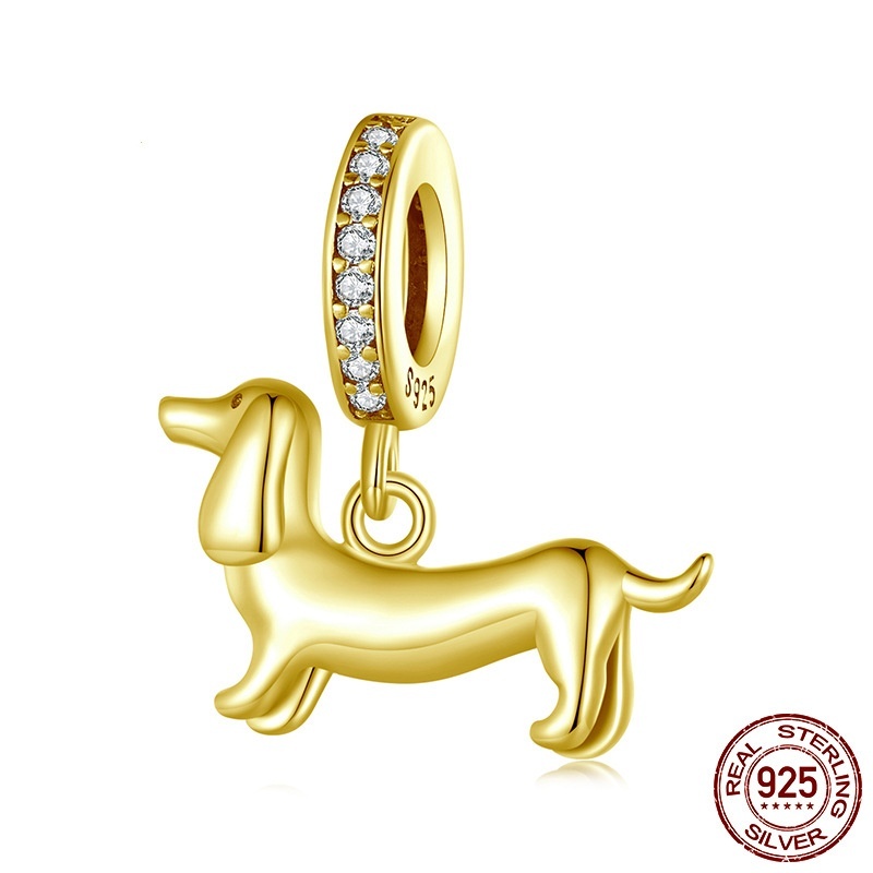 Sausage Dog S925 Sterling Silver Pendant Parts Diy Bracelet String Beads - Image 7