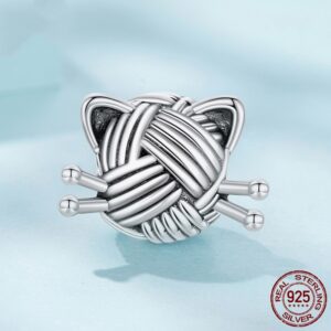 S925 Sterling Silver Cat Wool Beaded Diy Accessories