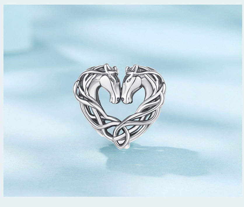 Original Double Horse Celtic Knot Beads Scattered Beads Vintage Animal - Image 4