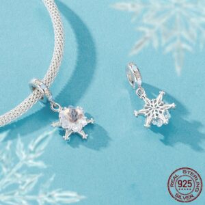 Winter Ice Flower Diy Bracelet Pendant S925 Sterling Silver Beads