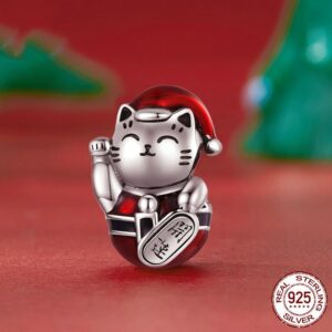 S925 Silver Diy Lucky Cat Bracelet String Beads