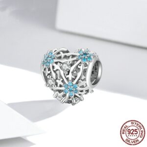 Sterling Silver Snowflake Heart DIY Bead Scattered Beads