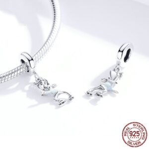 Ski Boy Girl S925 Sterling Silver Pendant DIY Ornament Accessories