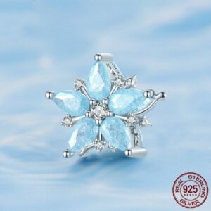 Christmas Snowflake 925 Silver Bracelet Beaded