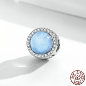 925 Silver Christmas Eve Snow Scene Glass Diy Beads