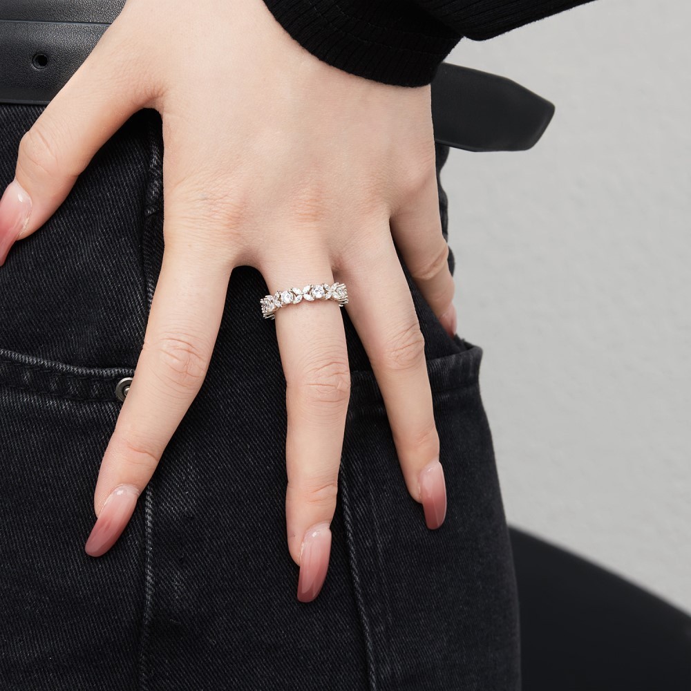 Sterling Silver Female Horse Eye Stone Design Simple Ring - Image 3