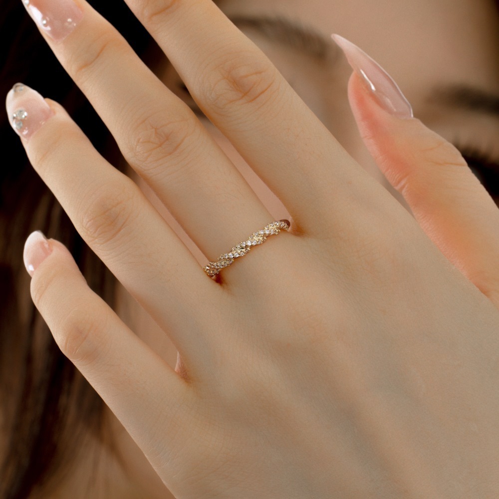 S925 Sterling Silver Ring Female Exquisite Twist Shape Zircon - Image 2