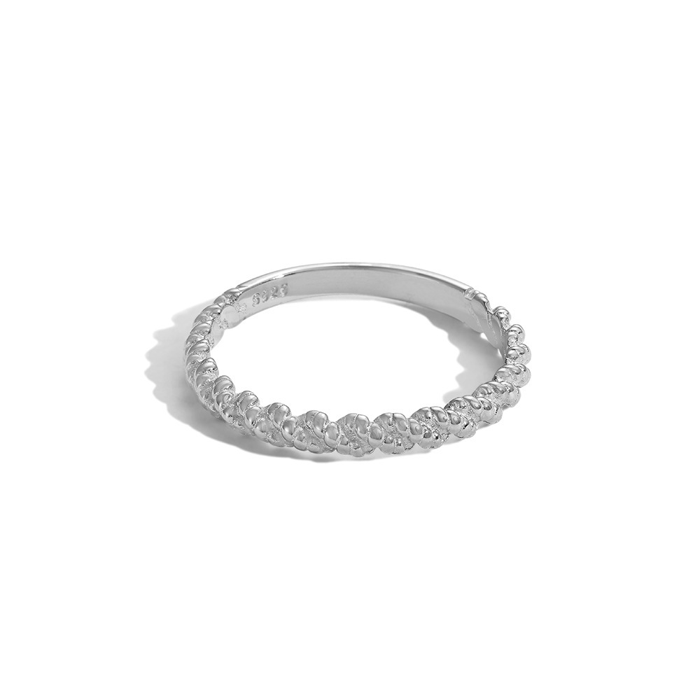 S925 Sterling Silver Ring Fashion Special-interest Twist Design I - Image 5