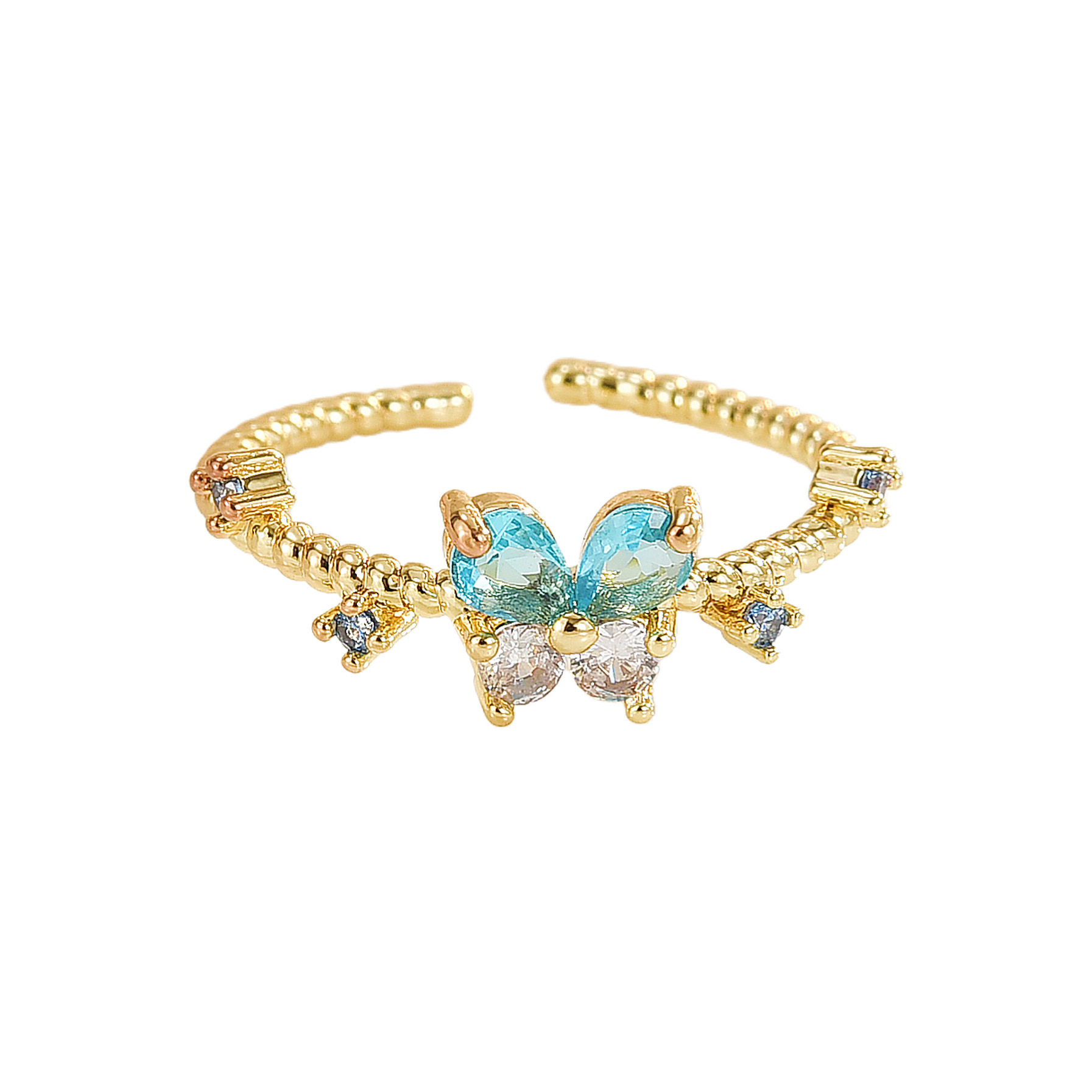 Fashionable All-match French Simplicity Butterfly Adjustable Ring For Women - Image 6