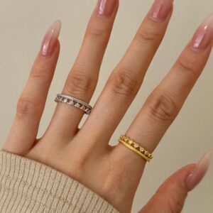 Double Row Diamond Forest Style Closed Ring