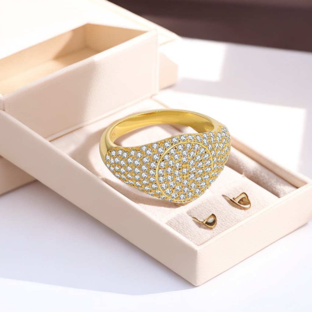 Gold-plated Ring Female Starry With Diamonds Design Sense Ins Special-interest Design - Image 4