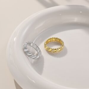 European And American Style Hot S925 Sterling Silver Ring Female Twist Design