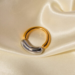 18K Gold-plated Double-arc Shaped Ring