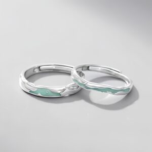S925 Silver Couple Ring Female Men's Niche