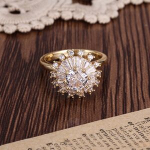 Temperament Super Shiny SUNFLOWER Simple And Stylish Personality Ring