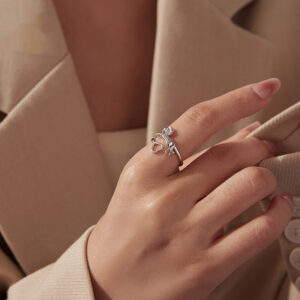 Women's Sterling Silver All-match Adjustable Ring